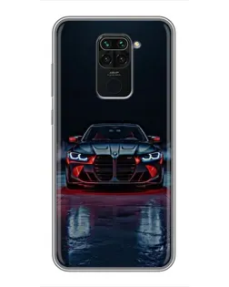 Чехол для Xiaomi Redmi Note 9 с картинкой «BMW на мокрой дороге»