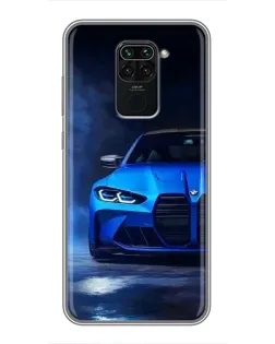 Чехол для Xiaomi Redmi Note 9 с картинкой «Голубая BMW M4»