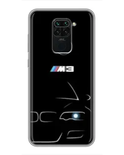 Чехол для Xiaomi Redmi Note 9 с картинкой «Минималистичный принт BMW M3»