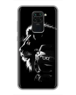 Чехол для Xiaomi Redmi Note 9 с картинкой «BMW и лев»
