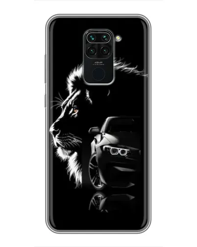 Чехол для Xiaomi Redmi Note 9 с картинкой «BMW и лев»