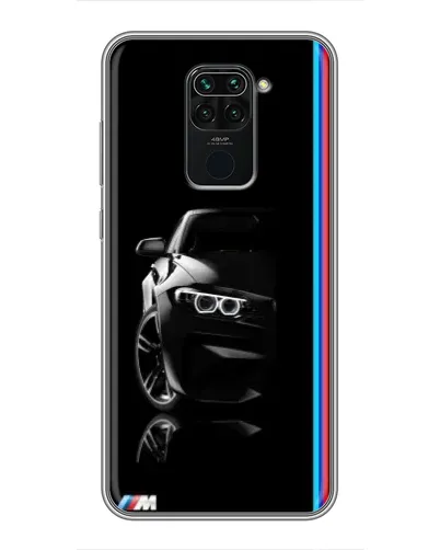 Чехол для Xiaomi Redmi Note 9 с картинкой «Силуэт BMW в темноте»