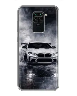 Чехол для Xiaomi Redmi Note 9 с картинкой «BMW сквозь туман»