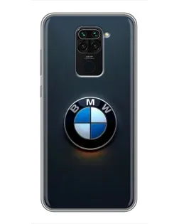 Чехол для Xiaomi Redmi Note 9 с картинкой «Логотип BMW — минимализм»
