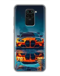 Чехол для Xiaomi Redmi Note 9 с картинкой «BMW — золотая эмблема»