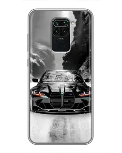 Чехол для Xiaomi Redmi Note 9 с картинкой «BMW — акварельный дрифт»