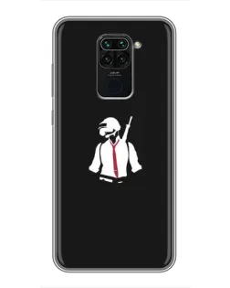 Чехол для Xiaomi Redmi Note 9 с картинкой «PUBG — силуэт воина»