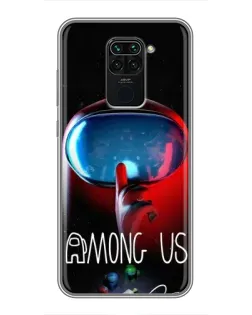 Чехол для Xiaomi Redmi Note 9 с картинкой «Красный импостер — макро»