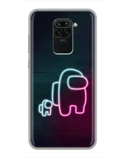 Чехол для Xiaomi Redmi Note 9 с картинкой «Among Us неон-арт»