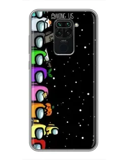 Чехол для Xiaomi Redmi Note 9 с картинкой «Команда Among Us»
