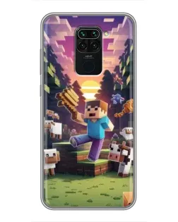 Чехол для Xiaomi Redmi Note 9 с картинкой «Стив на ферме» Чехол для Xiaomi Redmi Note 9 с картинкой «Стив на ферме»