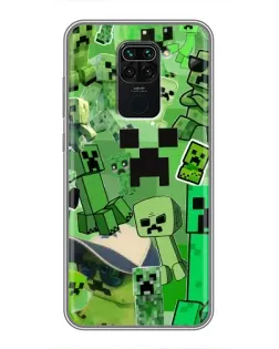 Чехол для Xiaomi Redmi Note 9 с картинкой «Криперы Minecraft»