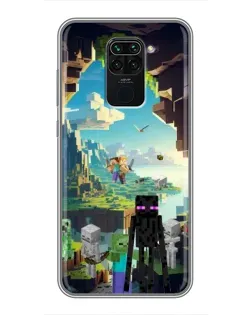 Чехол для Xiaomi Redmi Note 9 с картинкой «Эндермен в лесу»