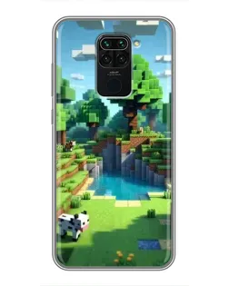 Чехол для Xiaomi Redmi Note 9 с картинкой «Minecraft летний день»