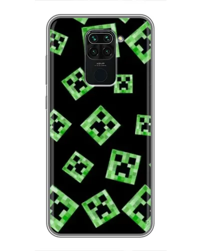 Чехол для Xiaomi Redmi Note 9 с картинкой «Паттерн с криперами» Чехол для Xiaomi Redmi Note 9 с картинкой «Паттерн с криперами»