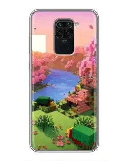 Чехол для Xiaomi Redmi Note 9 с картинкой «Розовое дерево Minecraft»