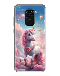 Чохол для Xiaomi Redmi Note 9 з картинкою «Єдиноріг серед хмар»