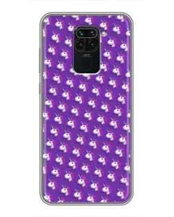 Чохол для Xiaomi Redmi Note 9 з картинкою «Єдинороги на фіолетовому»