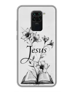 Чохол для Xiaomi Redmi Note 9 з картинкою «Квіти та Біблія»