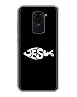 Чехол для Xiaomi Redmi Note 9 с картинкой «Рыба Jesus»