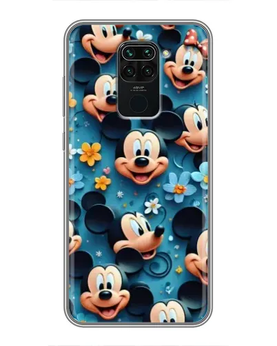 Чехол для Xiaomi Redmi Note 9 с картинкой «Паттерн Микки и Минни»
