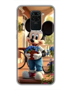 Чехол для Xiaomi Redmi Note 9 с картинкой «Микки садовод»