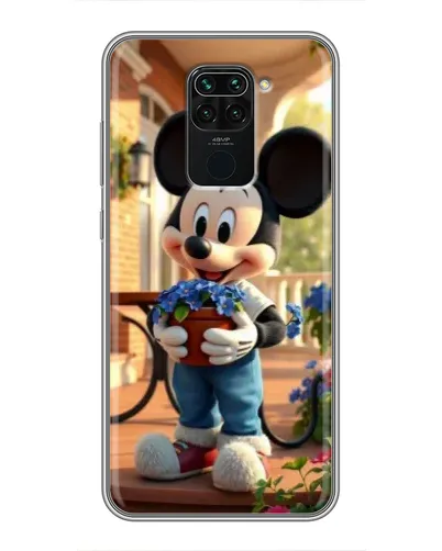 Чехол для Xiaomi Redmi Note 9 с картинкой «Микки садовод»