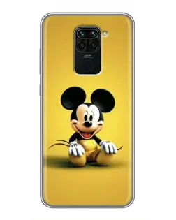 Чехол для Xiaomi Redmi Note 9 с картинкой «Микки на желтом»
