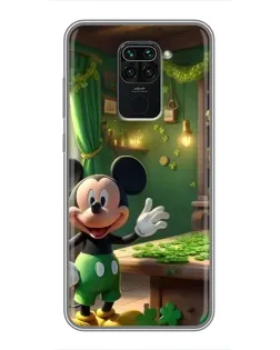 Чехол для Xiaomi Redmi Note 9 с картинкой «Микки в мастерской»
