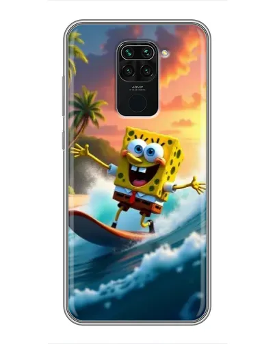 Чехол для Xiaomi Redmi Note 9 с картинкой «Губка Боб серфингист» Чехол для Xiaomi Redmi Note 9 с картинкой «Губка Боб серфингист»