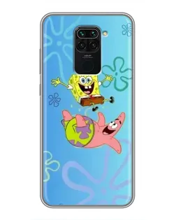 Чехол для Xiaomi Redmi Note 9 с картинкой «Спанч Боб и Патрик»