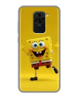 Чехол для Xiaomi Redmi Note 9 с картинкой «Позитивный Губка Боб»