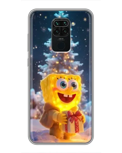 Чехол для Xiaomi Redmi Note 9 с картинкой «Рождественский Спанч Боб» Чехол для Xiaomi Redmi Note 9 с картинкой «Рождественский Спанч Боб»