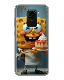 Чехол для Xiaomi Redmi Note 9 с картинкой «Повар Спанч Боб»