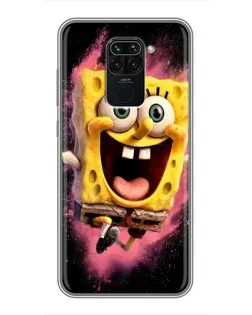 Чехол для Xiaomi Redmi Note 9 с картинкой «Взрывной Спанч Боб»