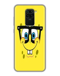 Чехол для Xiaomi Redmi Note 9 с картинкой «Минималистичный Спанч Боб»