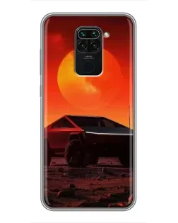 Чехол для Xiaomi Redmi Note 9 с картинкой «Cybertruck на Марсе»