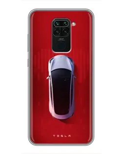 Чехол для Xiaomi Redmi Note 9 с картинкой «Tesla Top View»
