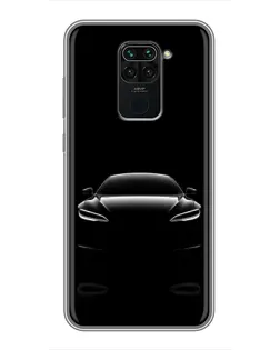 Чехол для Xiaomi Redmi Note 9 с картинкой «Силуэт Tesla Night»