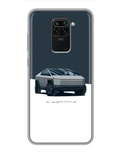 Чехол для Xiaomi Redmi Note 9 с картинкой «Серебристый Cybertruck Tesla»