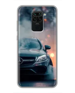 Чехол для Xiaomi Redmi Note 9 с картинкой «Mercedes — ночной город»