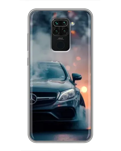 Чехол для Xiaomi Redmi Note 9 с картинкой «Mercedes — ночной город»