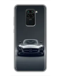 Чехол для Xiaomi Redmi Note 9 с картинкой «Mercedes на черном»