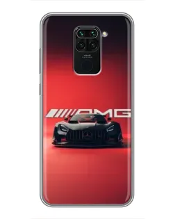 Чехол для Xiaomi Redmi Note 9 с картинкой «Mercedes AMG — красная линия»