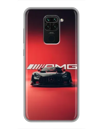 Чехол для Xiaomi Redmi Note 9 с картинкой «Mercedes AMG — красная линия»