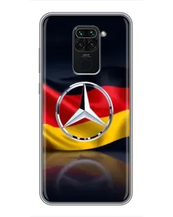 Чехол для Xiaomi Redmi Note 9 с картинкой «Mercedes — флаг Германии»