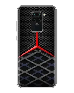 Чехол для Xiaomi Redmi Note 9 с картинкой «Mercedes Carbon Grid»