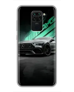 Чехол для Xiaomi Redmi Note 9 с картинкой «Темный Mercedes AMG»