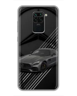 Чехол для Xiaomi Redmi Note 9 с картинкой «Mercedes AMG — графика»