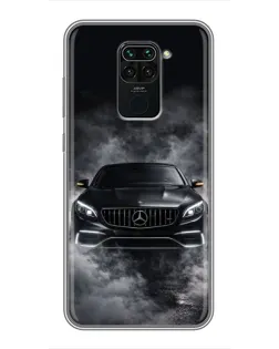 Чехол для Xiaomi Redmi Note 9 с картинкой «Mercedes в дыму»